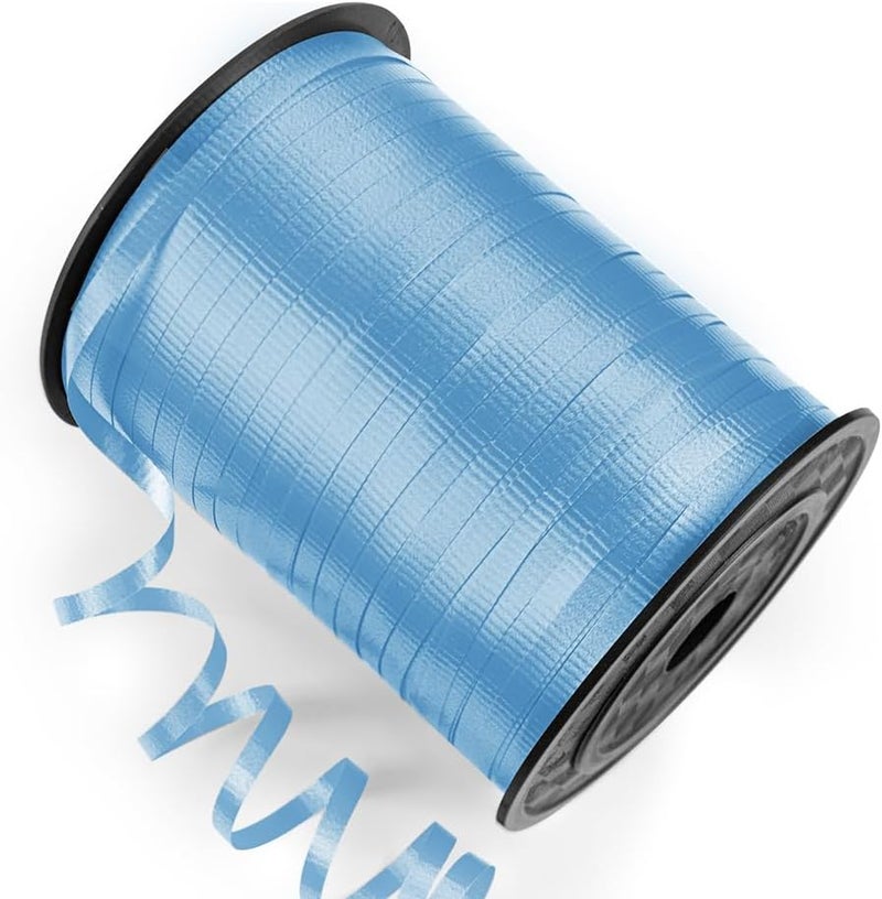 Isaspire 500 Yards Curling Ribbon with Spool, 1/5" Wide Crimped Texture Curling Ribbons - Perfect for Gift Box Wrapping, Birthday Party Decorations, and Balloon String Ribbon, in Sky Blue - Image 1